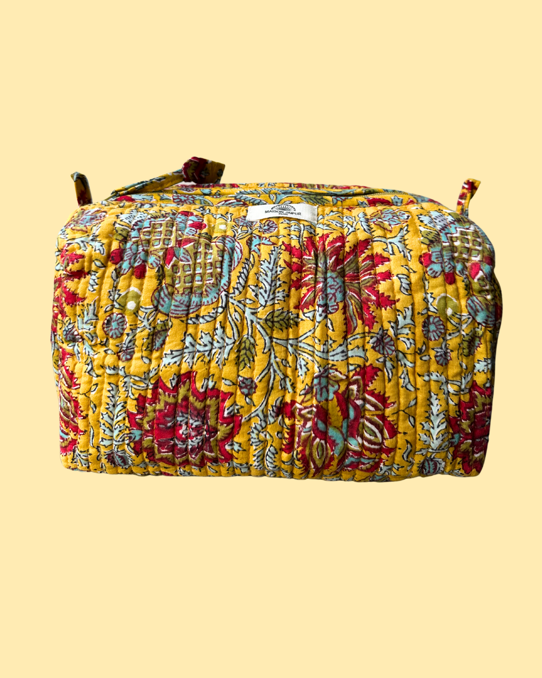 Pouch Delhi S Jaune en voile de coton