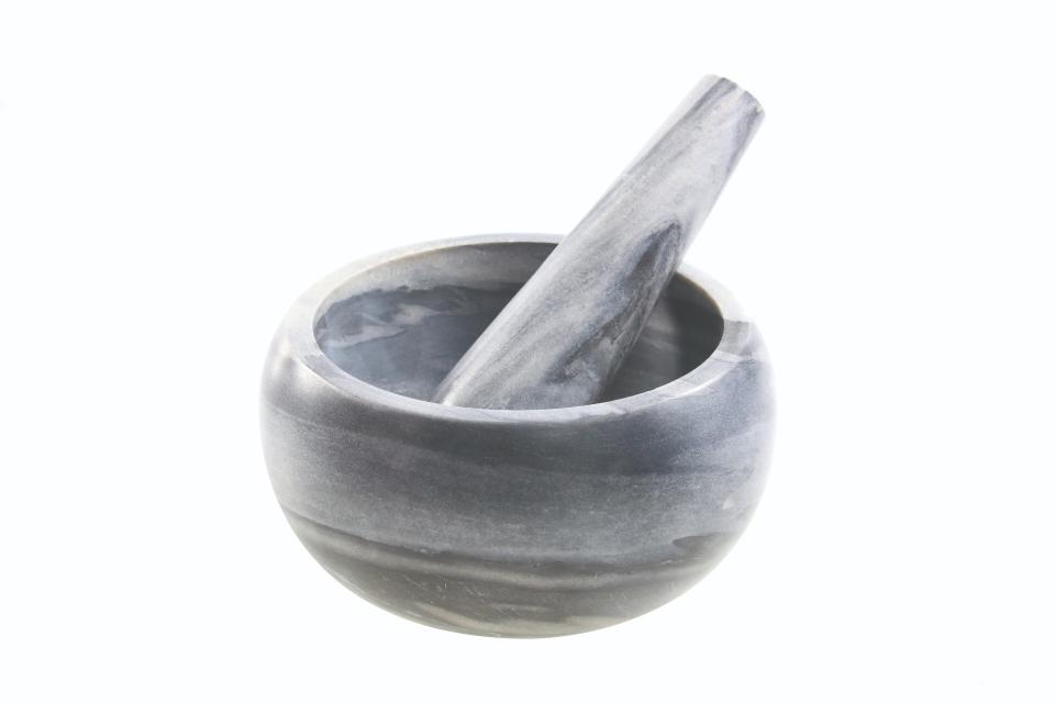 Gray Marble Mortar &amp; Pestle