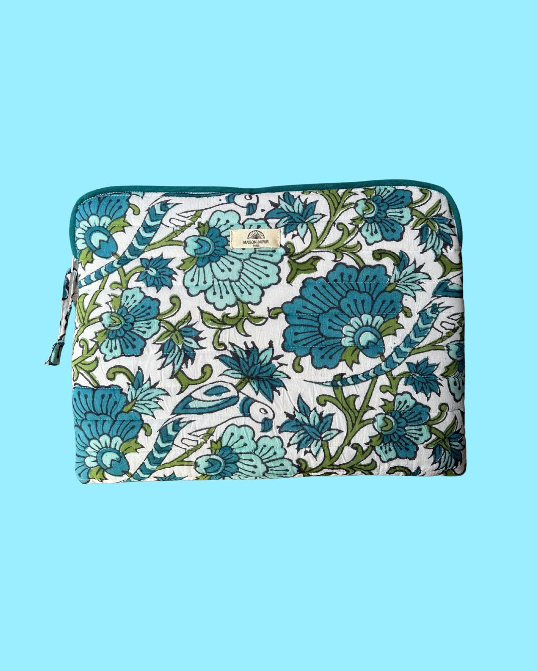 Pochette Ordinateur Mumbai Blanc en voile de coton