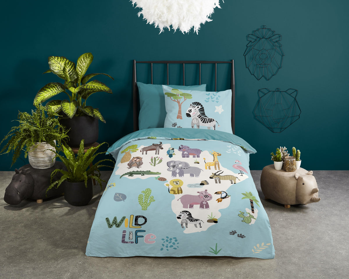 Good Morning - Housse de couette - Wildlife - Aqua