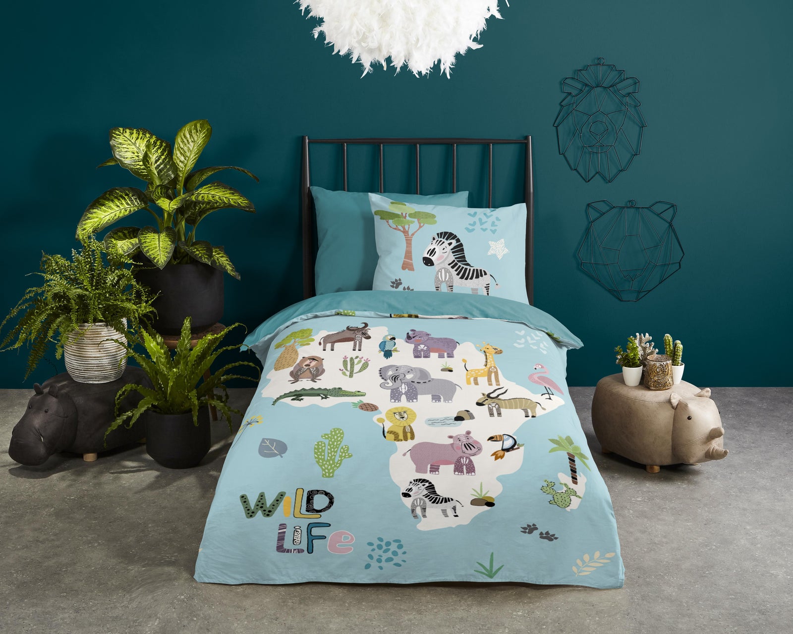 Good Morning - Housse de couette - Wildlife - Aqua