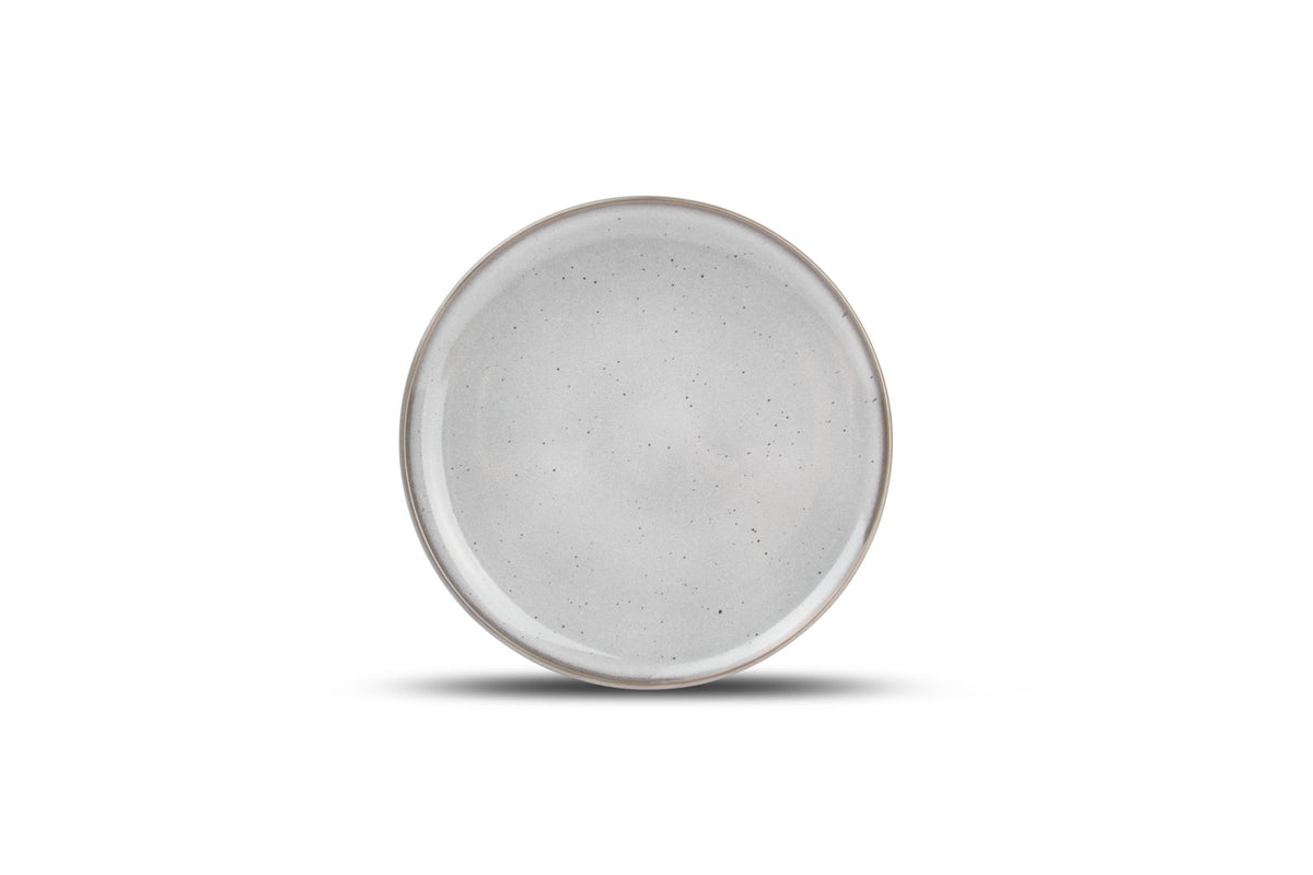 ONA - Assiette plate 19,5cm gris Freckles - 1 SET - 4 pièces