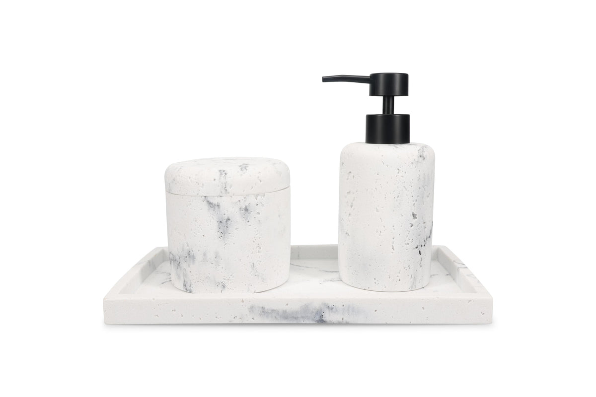 S&P - Pot de stockage 9,5xH9,5cm marble white Suds