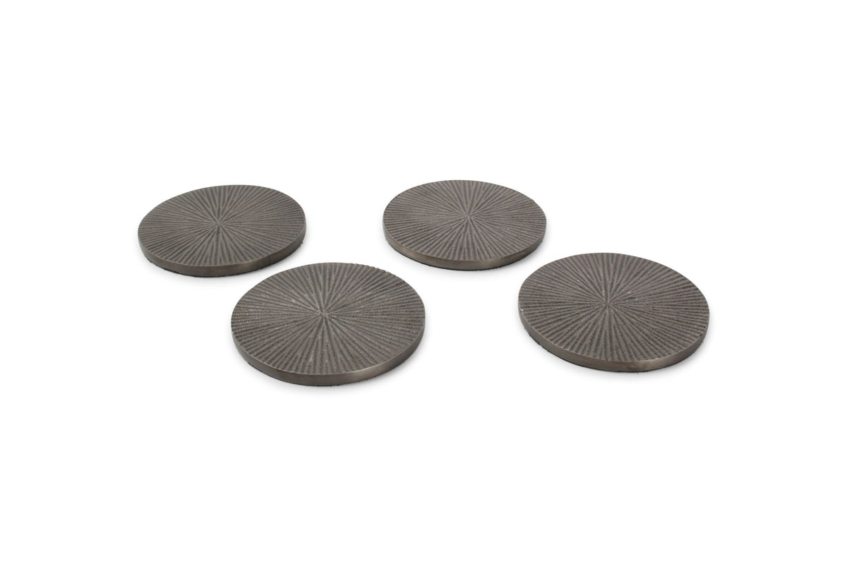 Salt & Pepper Sous-verre 10cm Nervuré Noir Charm - Set/4