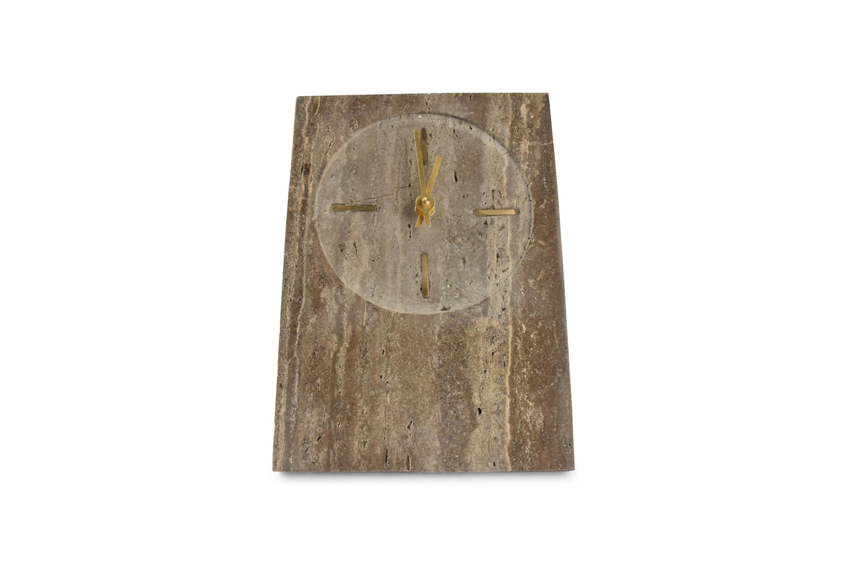 S&P - Horloge de table 16xH23,5cm travertin gris Zone