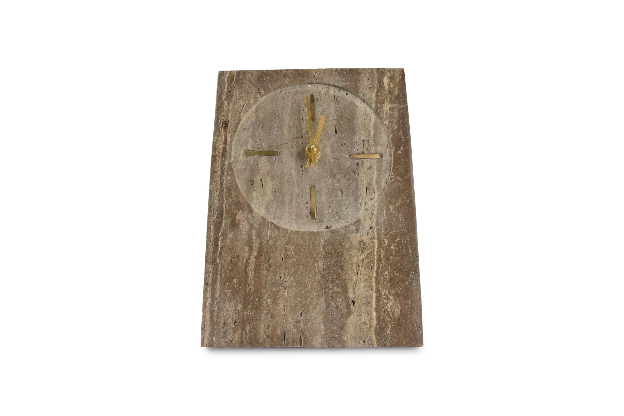 S&P - Horloge de table 16xH23,5cm travertin gris Zone
