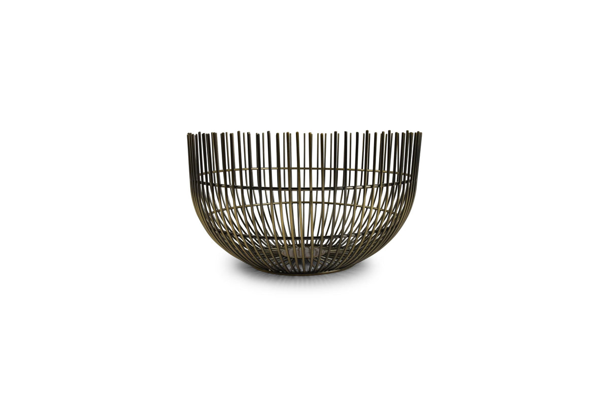 S&amp;P - Panier métallique 21xH12cm vintage or Iris