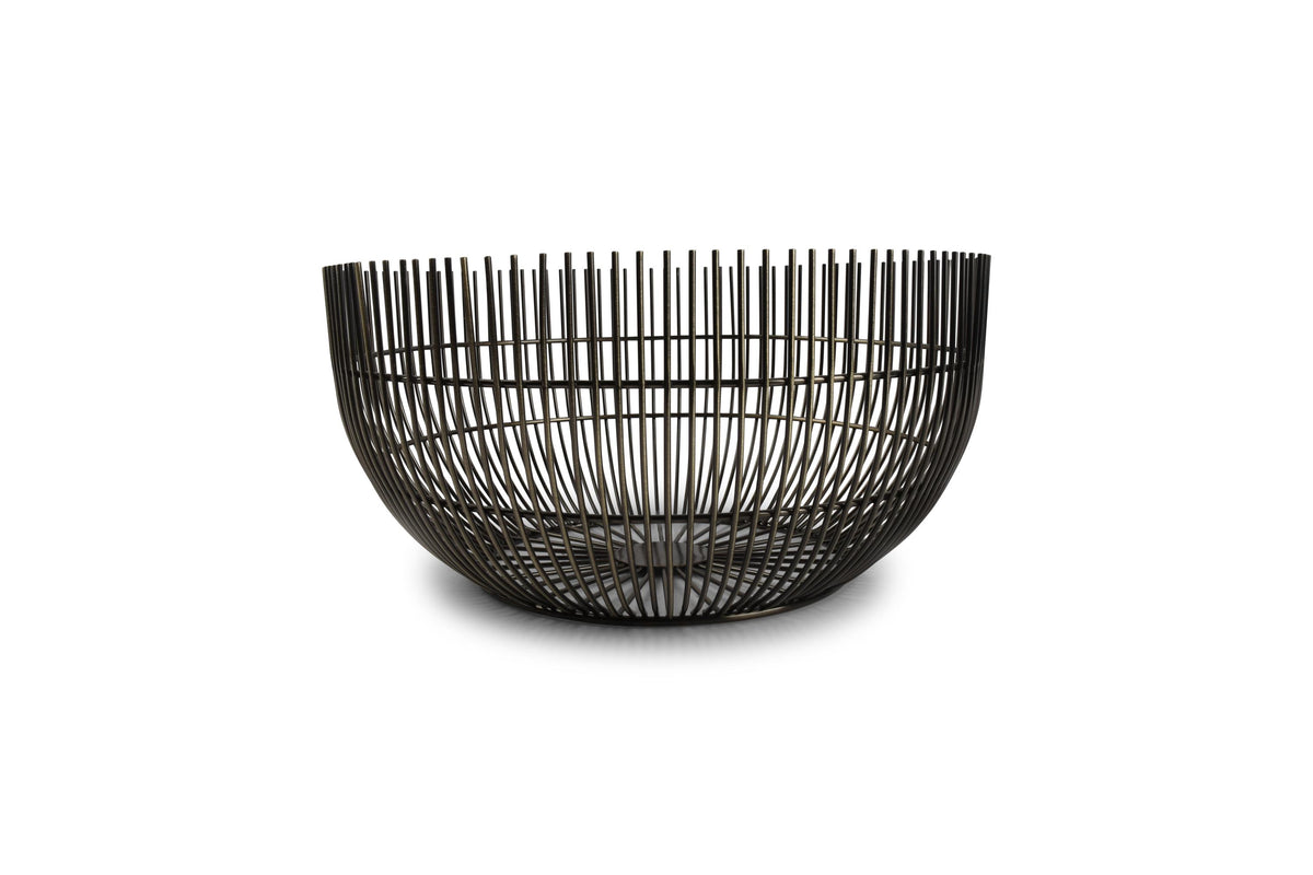 S&amp;P - Panier métallique 25xH12cm vintage or Iris