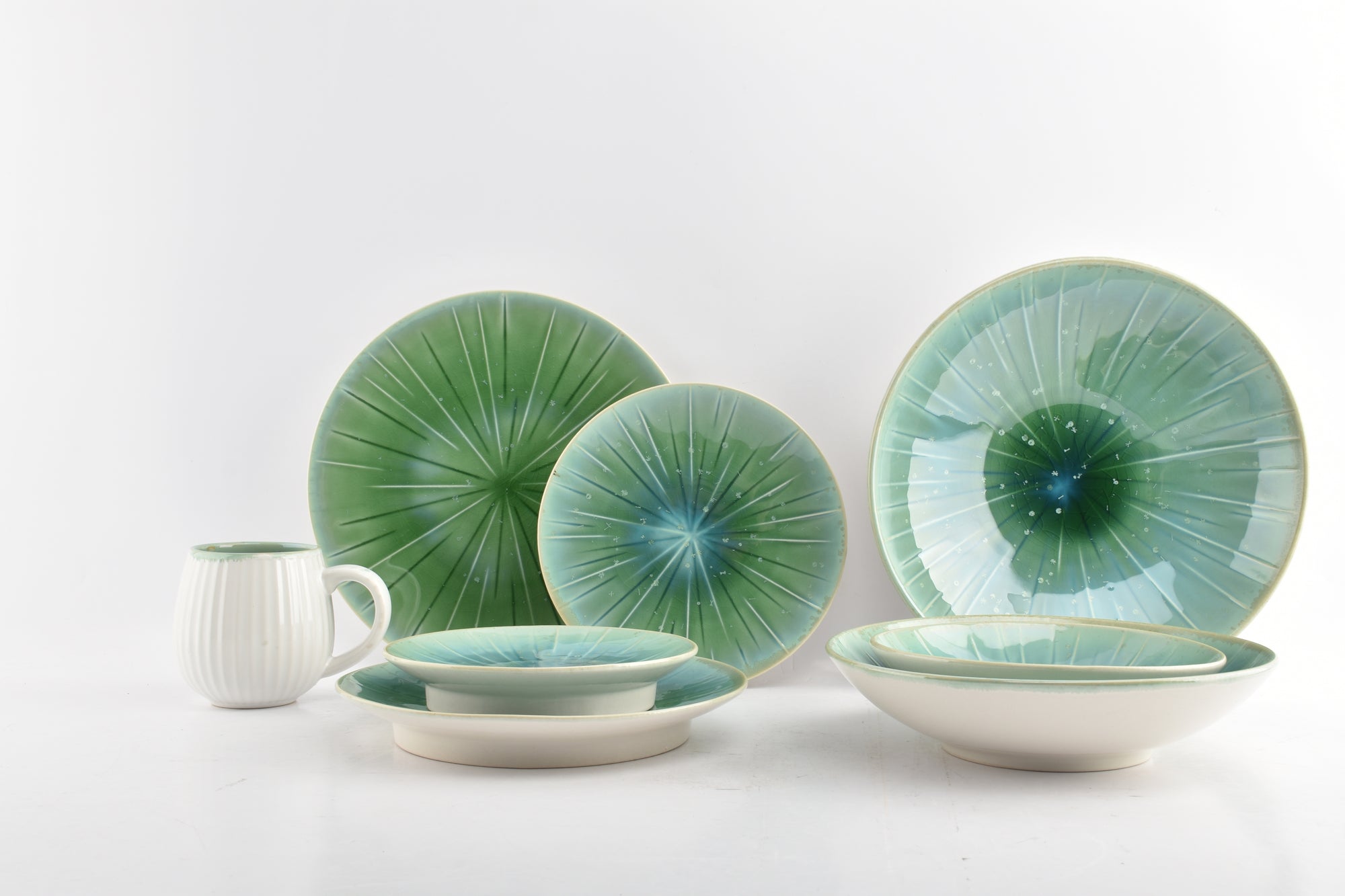 S&P - Assiette plate 18xH3,5cm turquoise Eclipse - 1 SET - 4 pièces