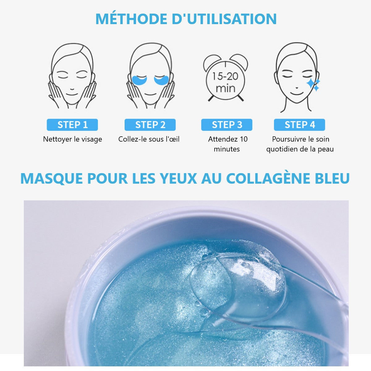 Patch Yeux  Blueberry Collagen 60 Pièces - Bleu 