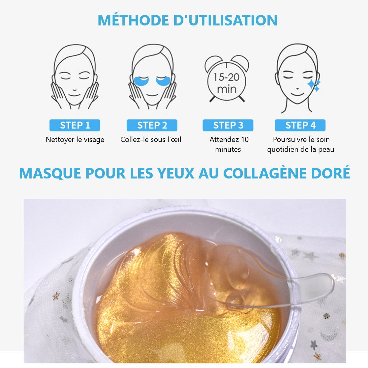 Patch Yeux   Gold Collagen 60 Pièces - Or