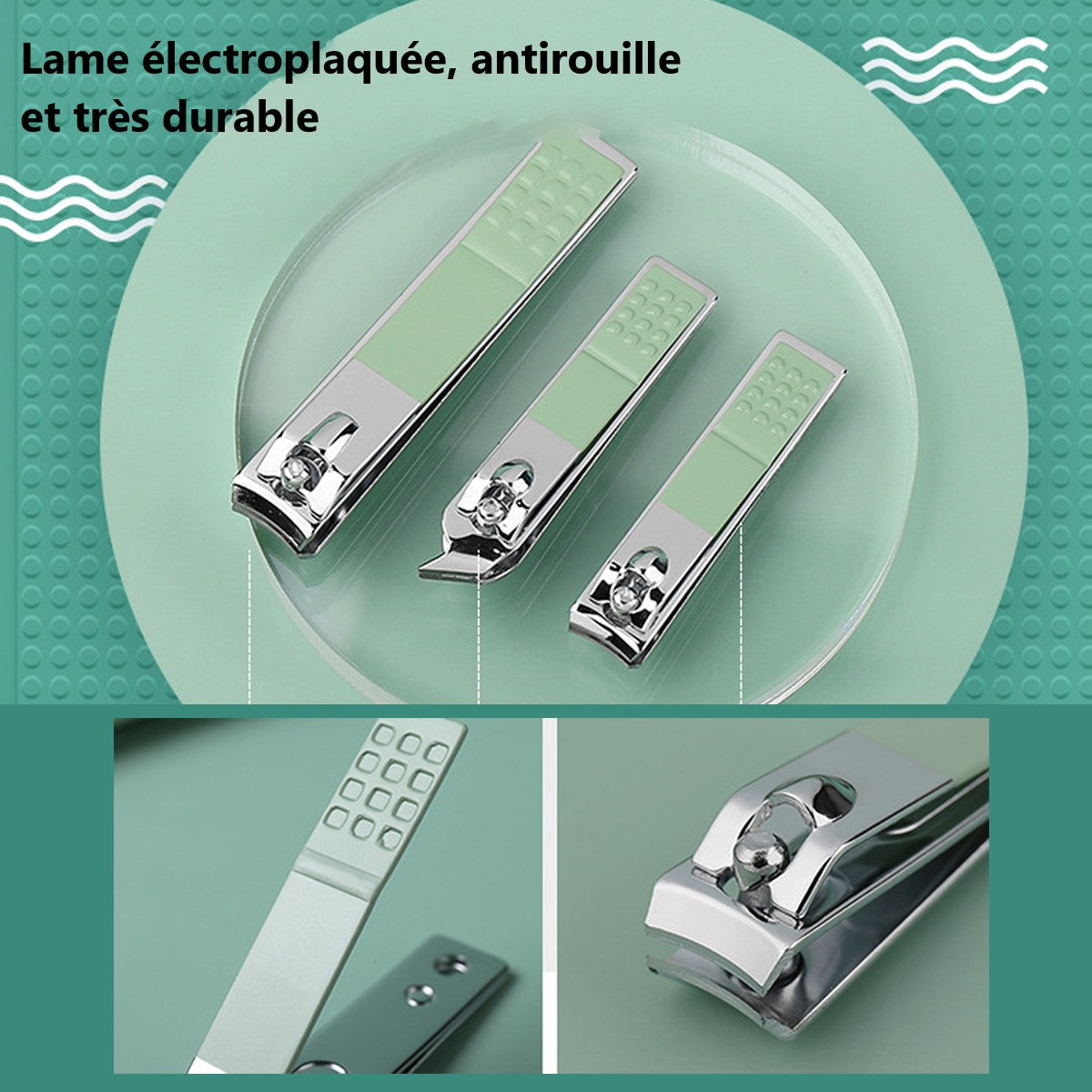 Set Coupe Ongles 12 Pieces - Vert