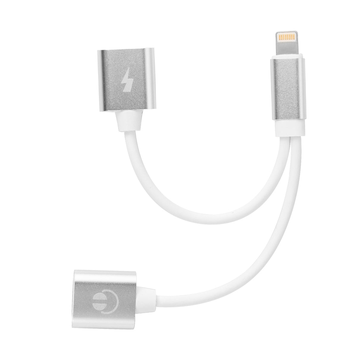 Adaptateur Lightning 1 Male Et 2 Femelles Ios 11 - Argent 