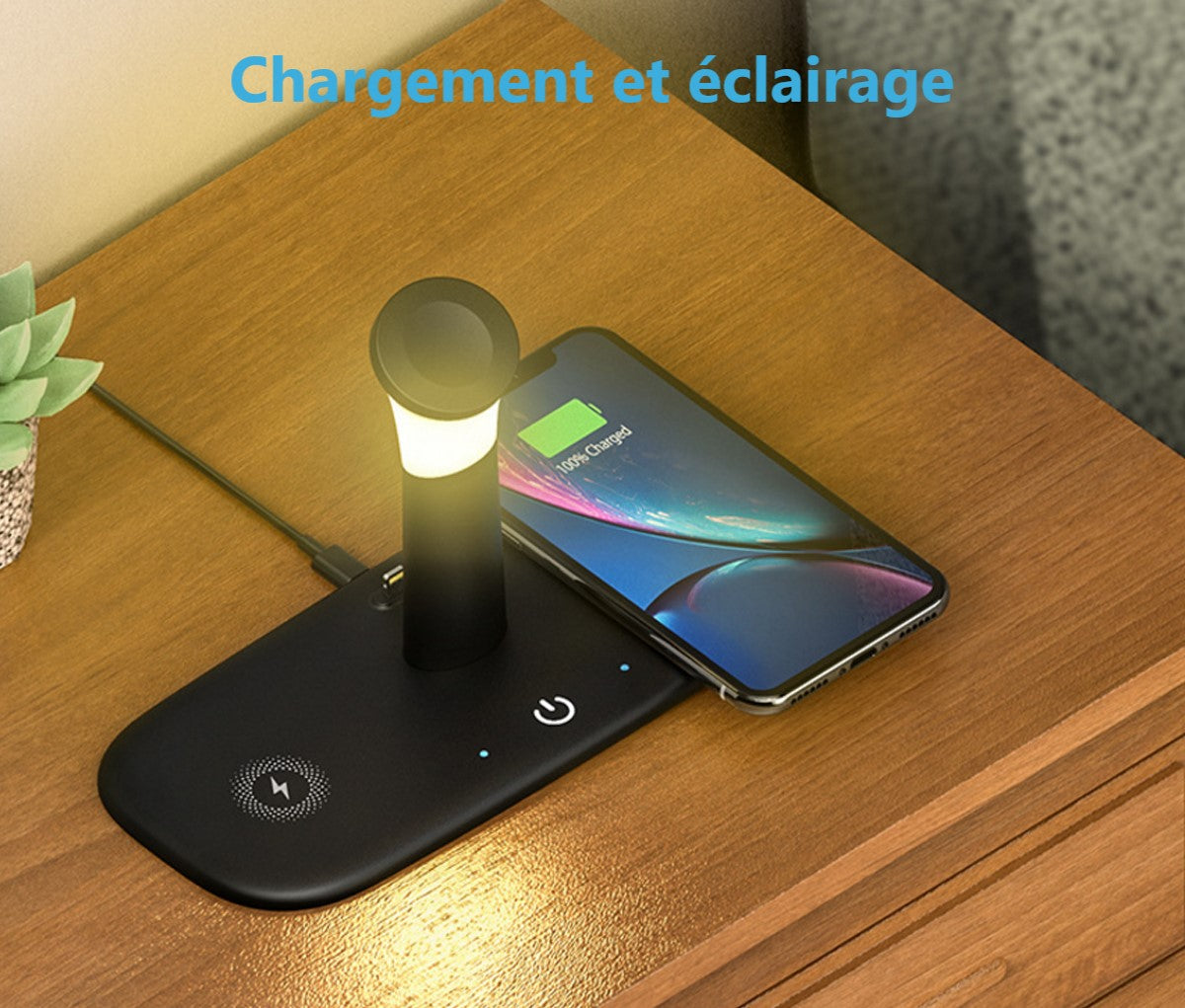 Chargeur Sans Fil 3 En 1 - Noir 