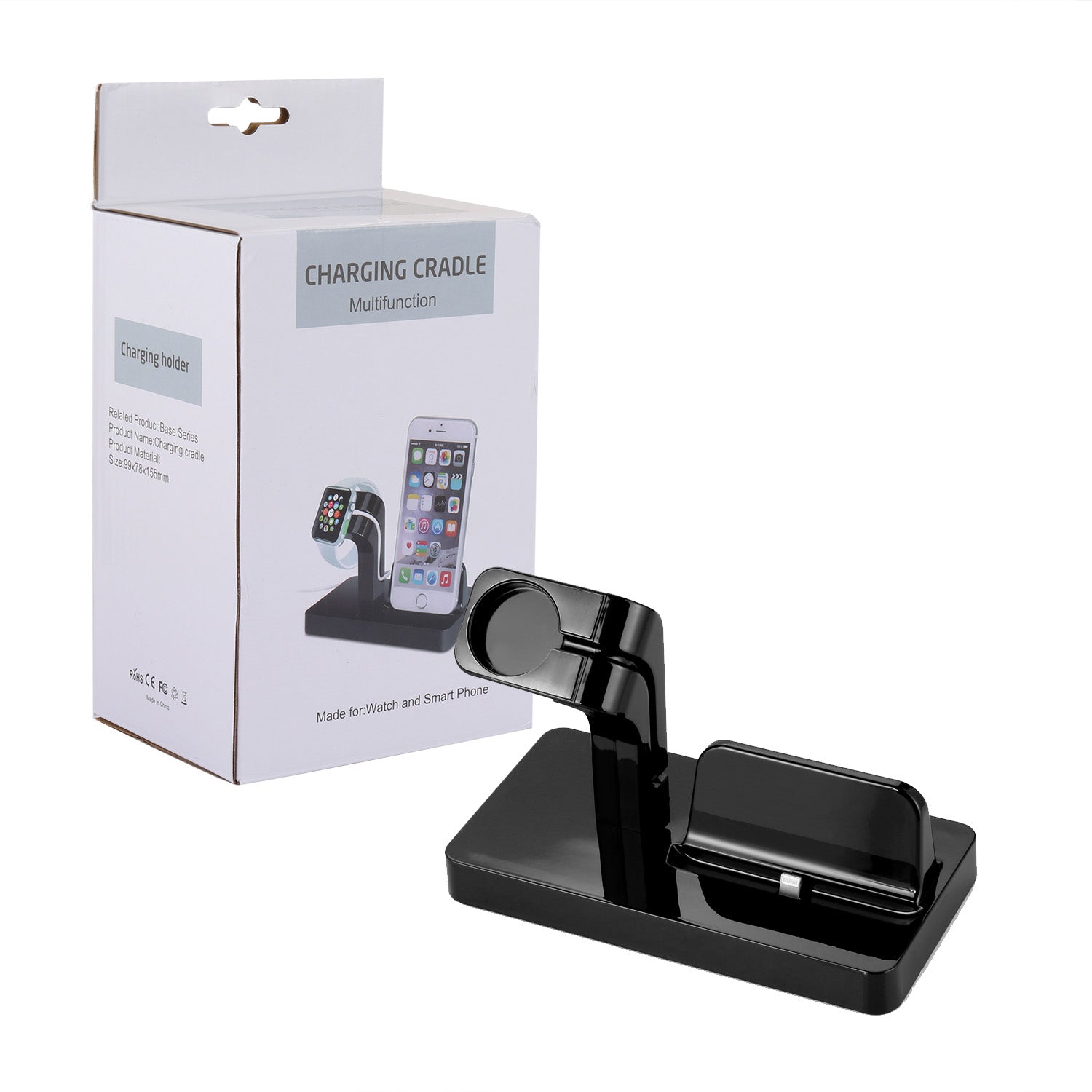 Station De Chargement Et De Synchronisation 2 En 1 Pour  Apple Watch Et Iphone - Noir