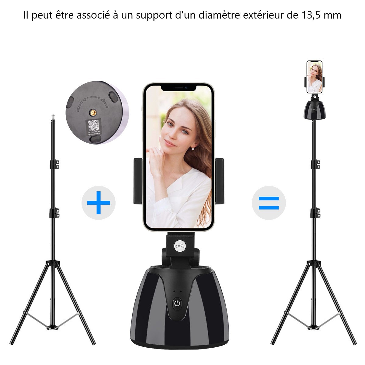 Support Telephone Intelligent Rotation 360° - Noir