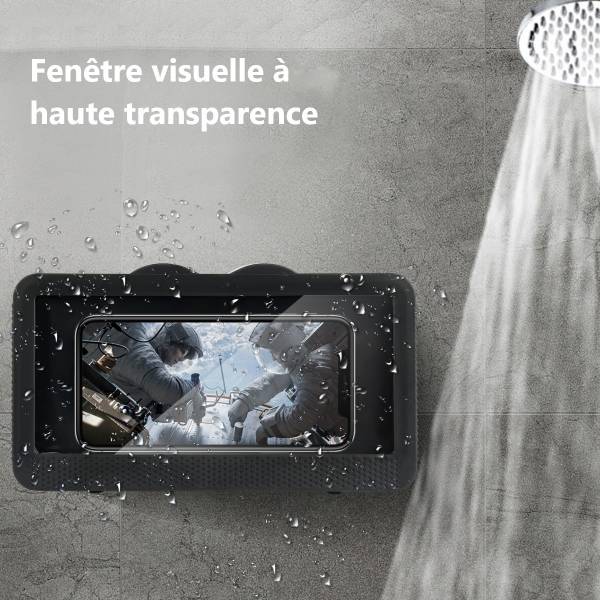 Support Mural Etanche Pour Telephone  - Noir