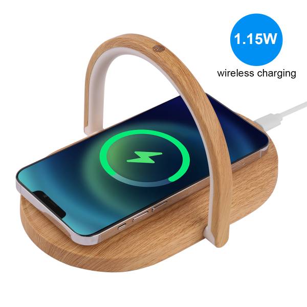 Veilleuse A Chargeur Sans Fil Induction - Wood