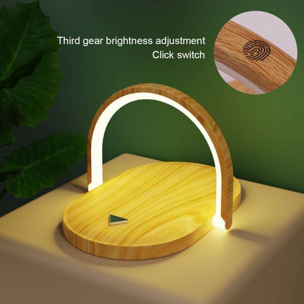 Veilleuse A Chargeur Sans Fil Induction - Wood
