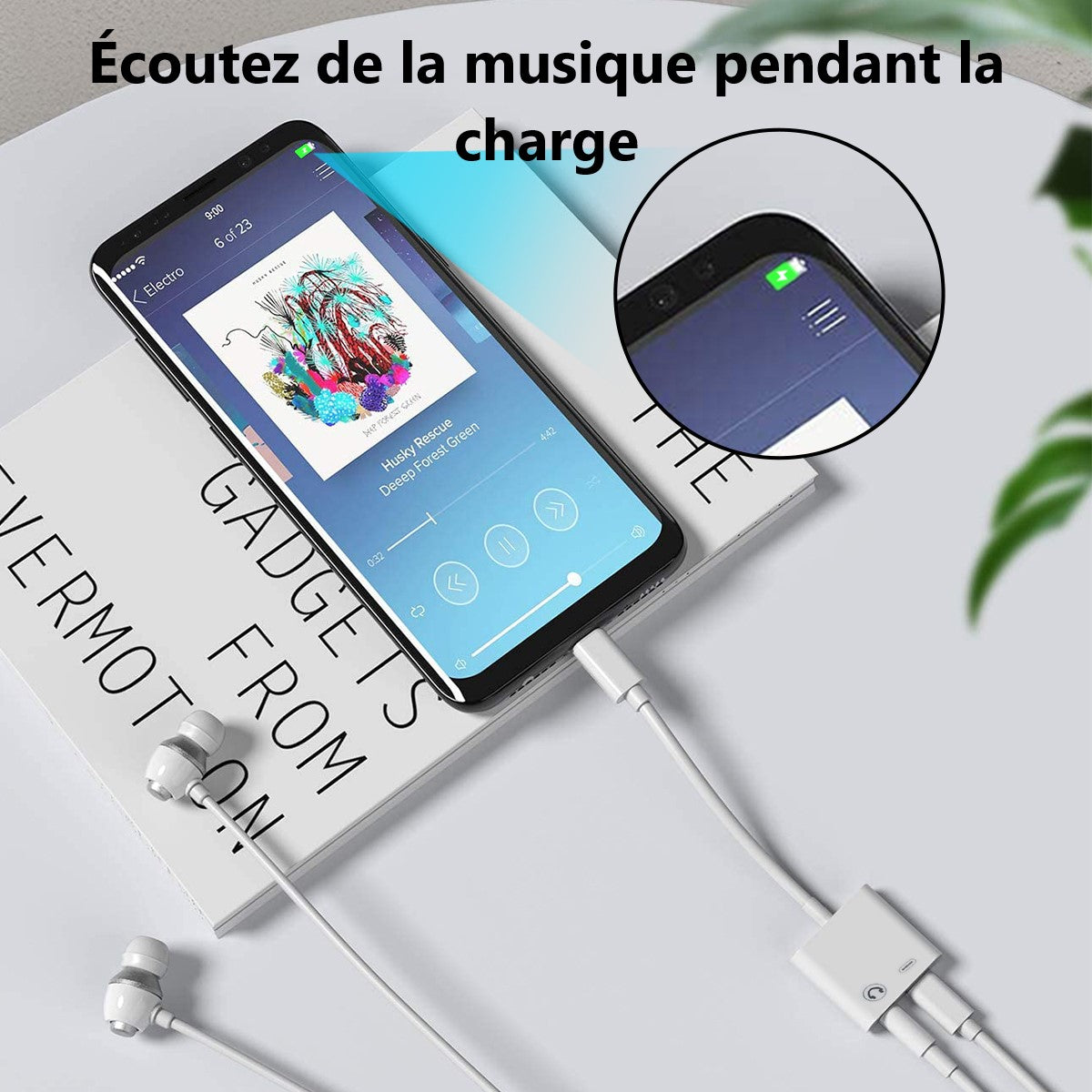 Adaptateur Type-C 2En1 - Blanc