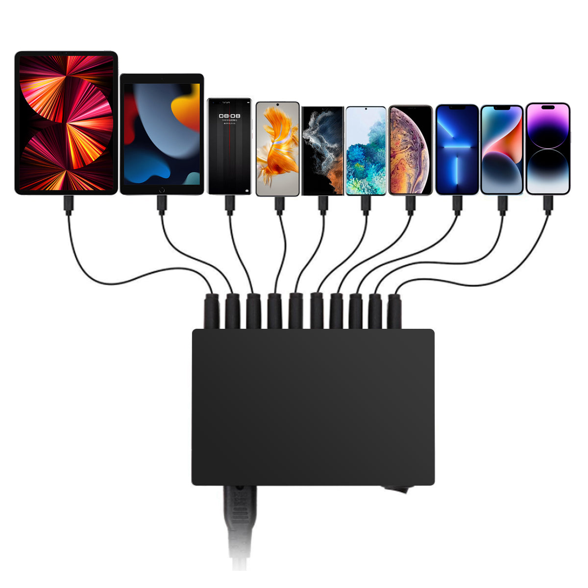 Chargeur Usb A 10 Ports - Noir