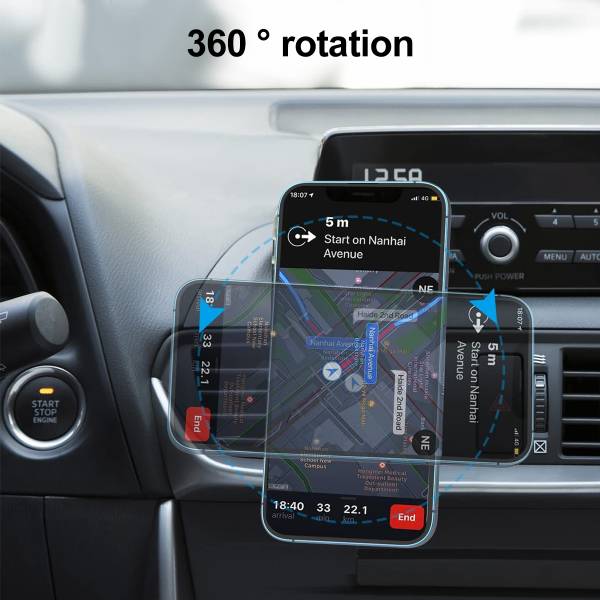 Support & Chargeur Voiture Magsaf - Noir