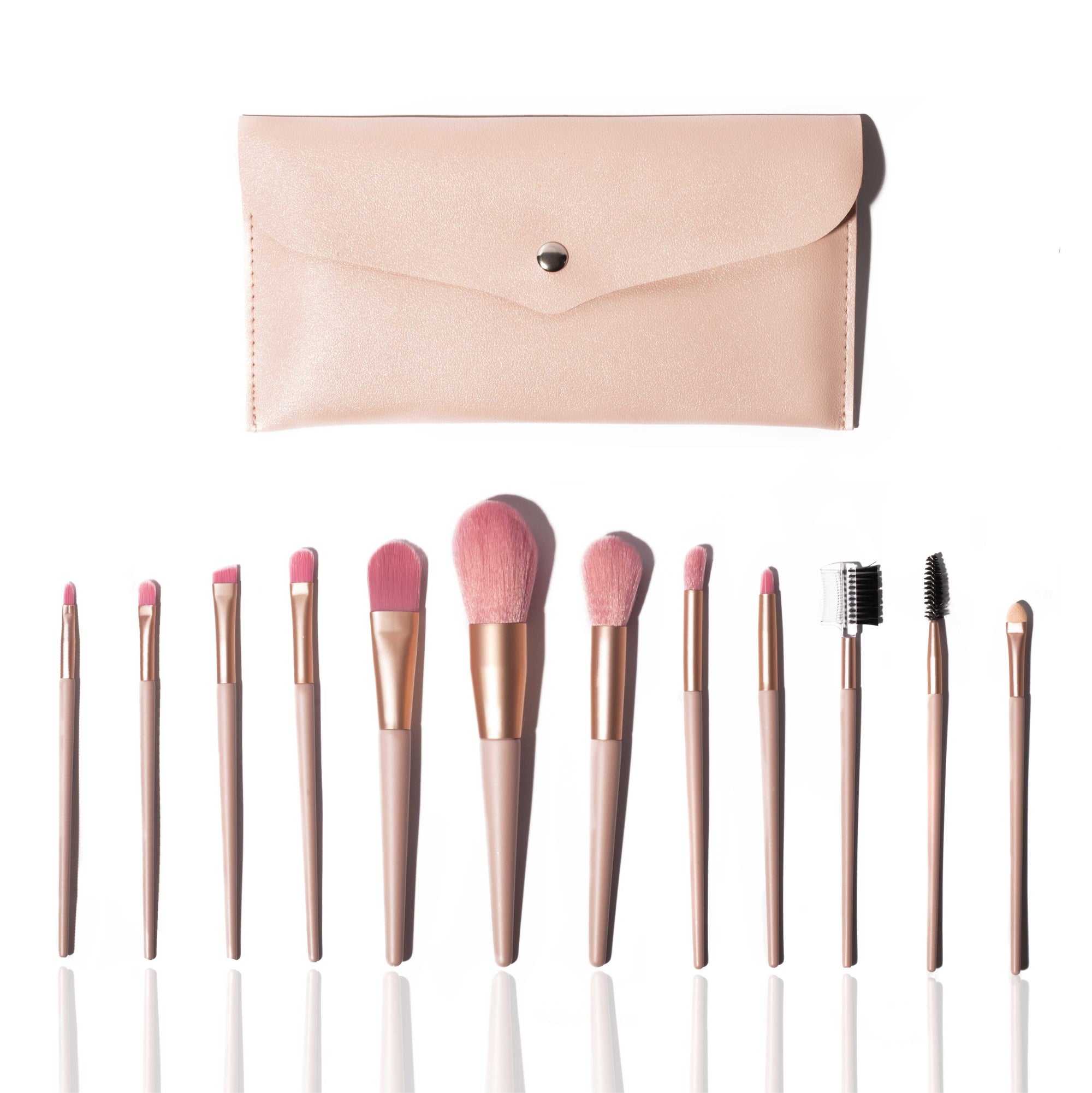 Set De 12 Pinceaux A Maquillage - Rose