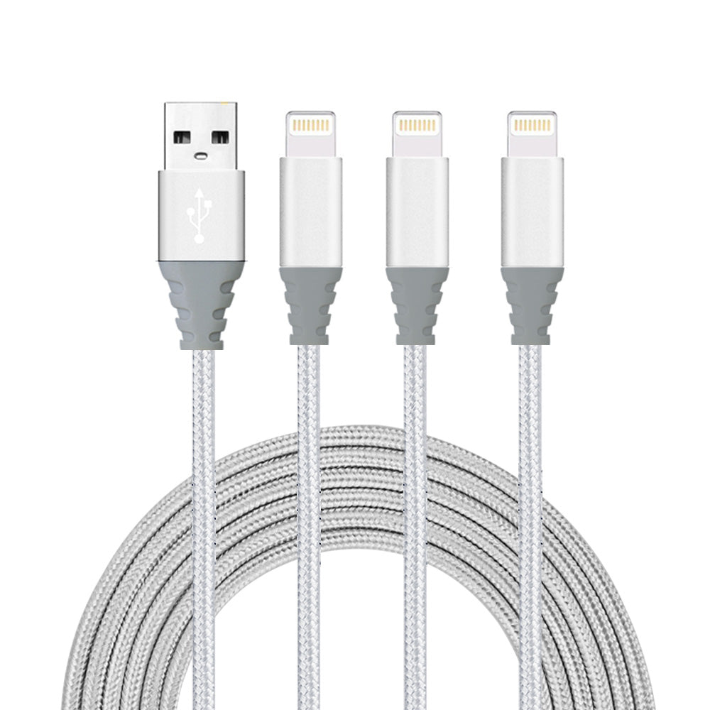 Cable Usb Vers 3 Ports Lightening  - Argent