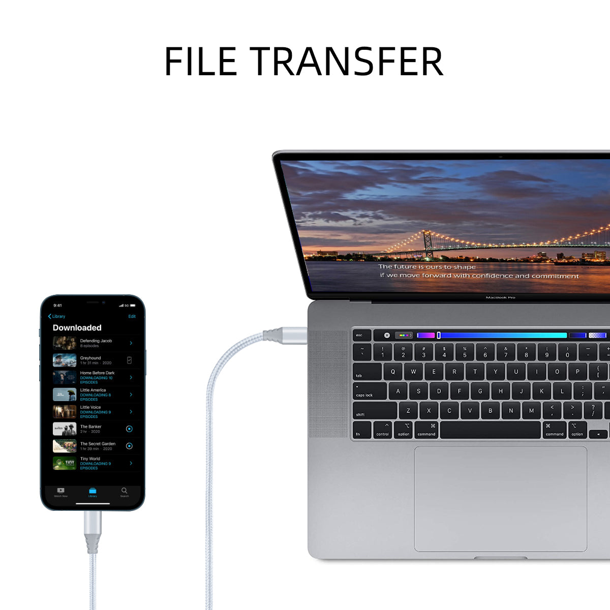 Cable Usb C Vers Lightening 1 Metre - Argent 