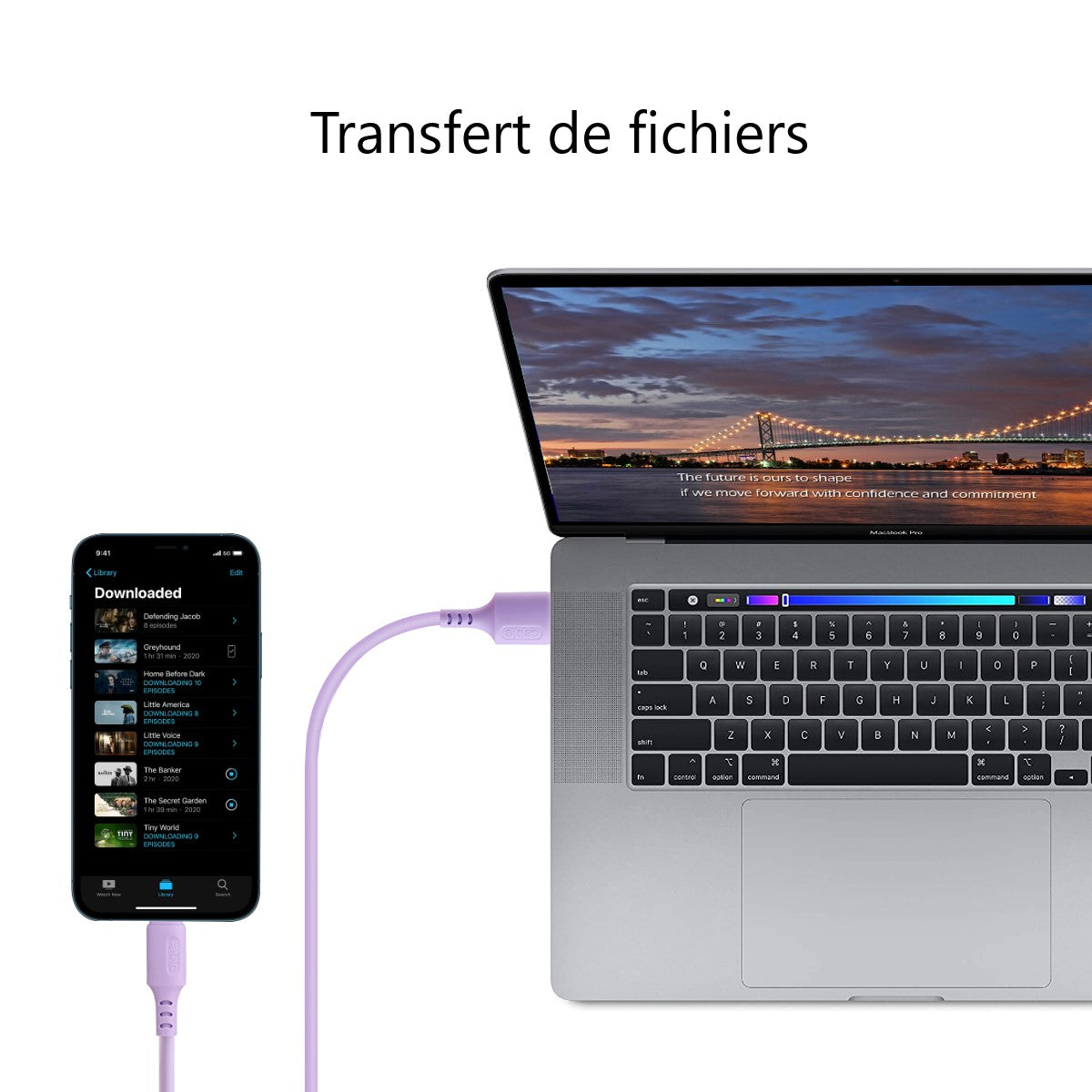 Chargeur Usb Vers Lightening / Iphone 1,50 Metre - Violet