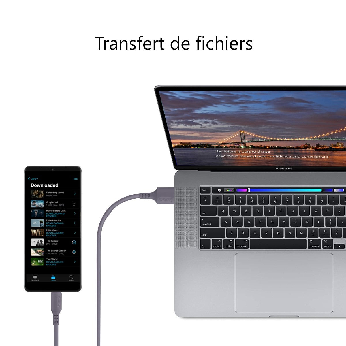 Chargeur Usb Vers Lightening / Iphone 1,50 Metre - Gris