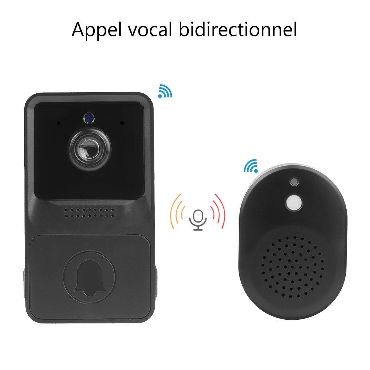 Sonnette Video Intelligente - Noir