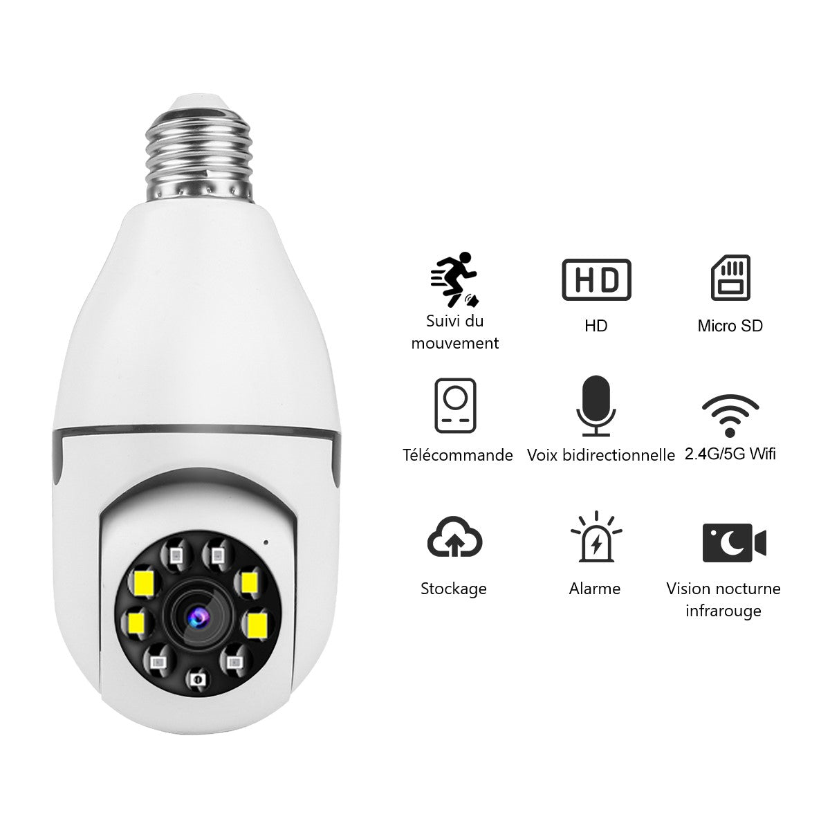 Ampoule Camera Wifi - Blanc