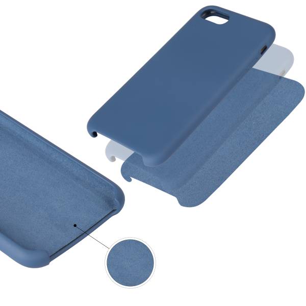 Coque Pour Iphone 7/8 Rigide En Silicone - Bleu Cobalt