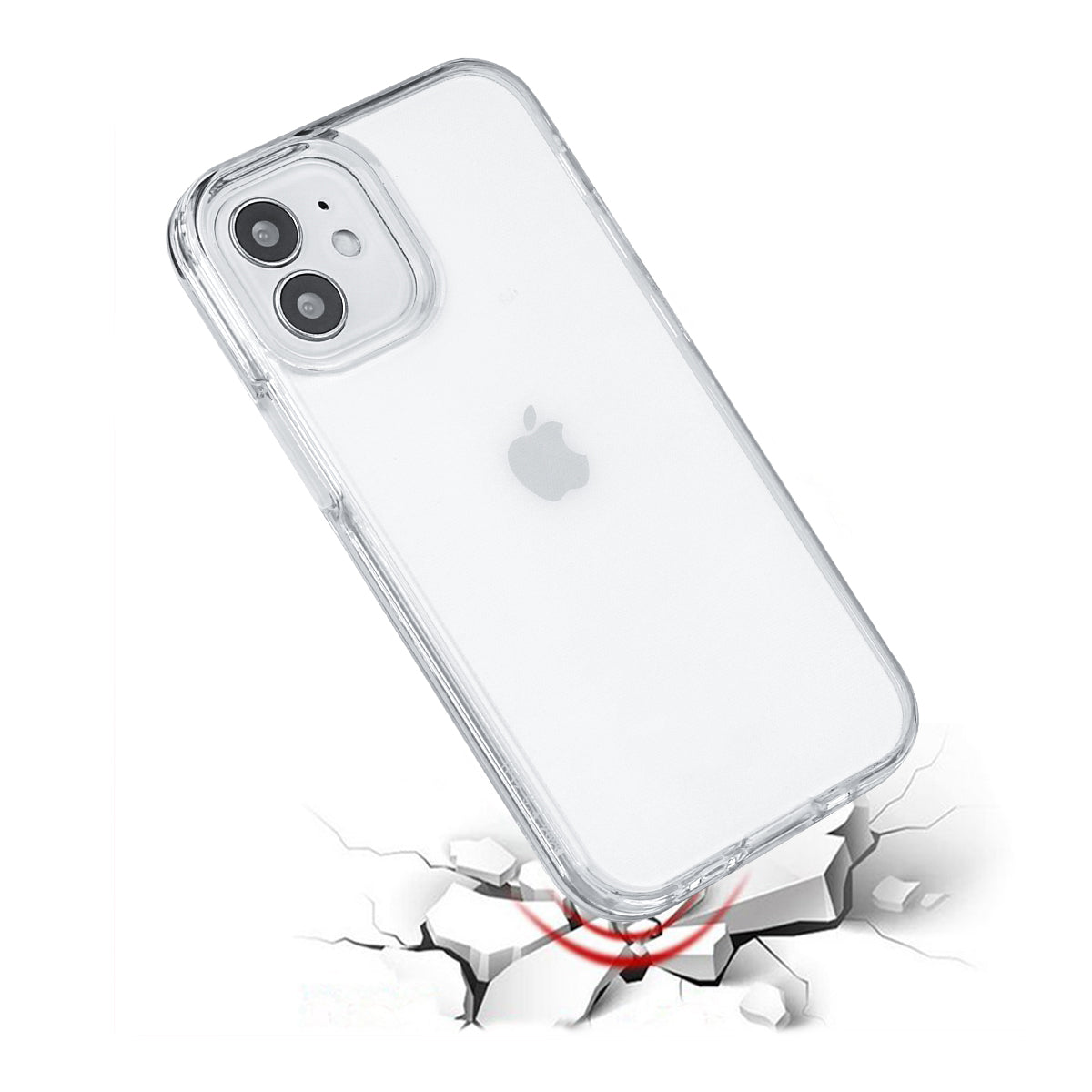 Coque Pour Iphone 12Mini - 2 En 1 (Contour Silicone Et Coque Pour En Dur) - Transparent