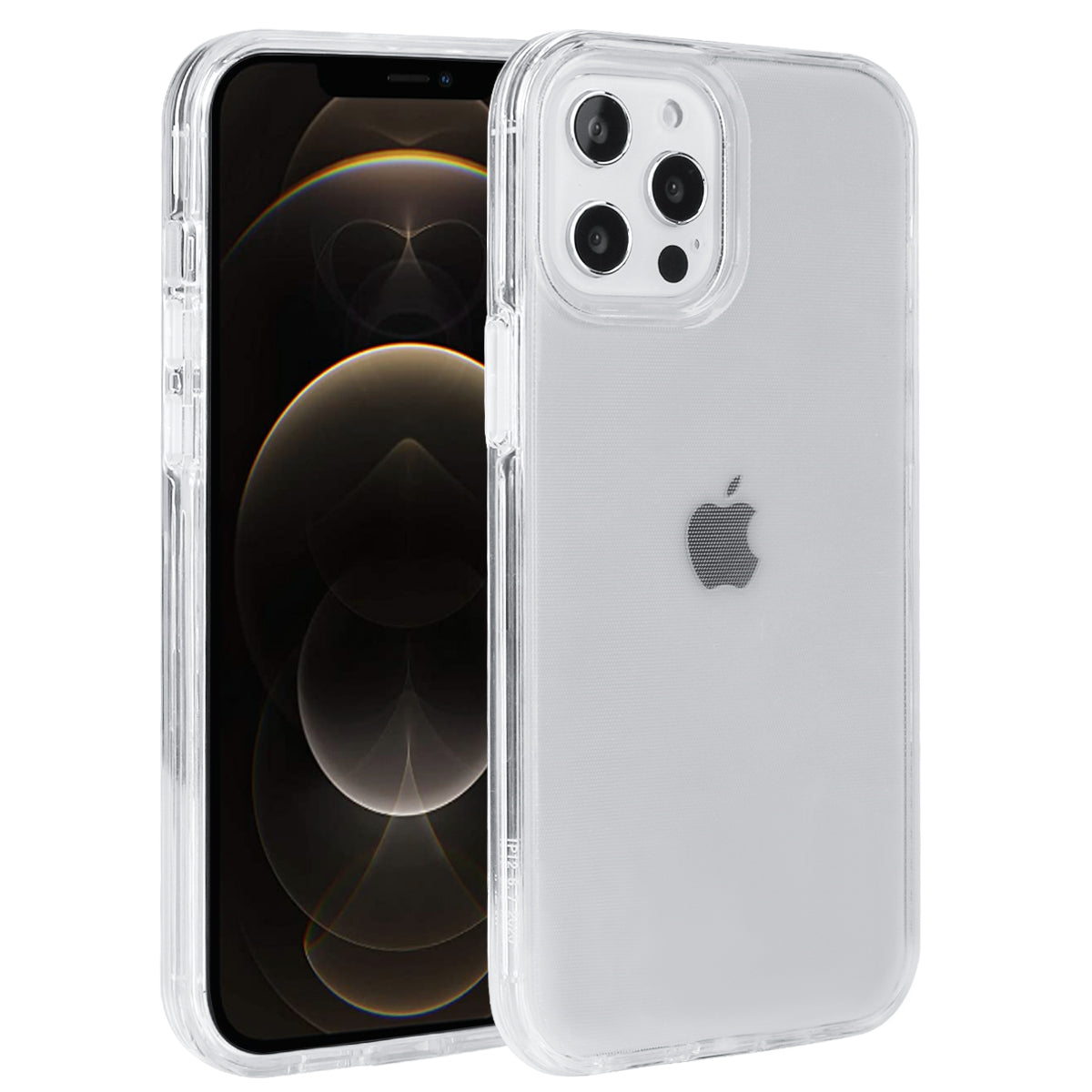 Coque Pour Iphone 12Pro Max - 2 En 1 (Contour Silicone Et Coque Pour En Dur) - Transparent