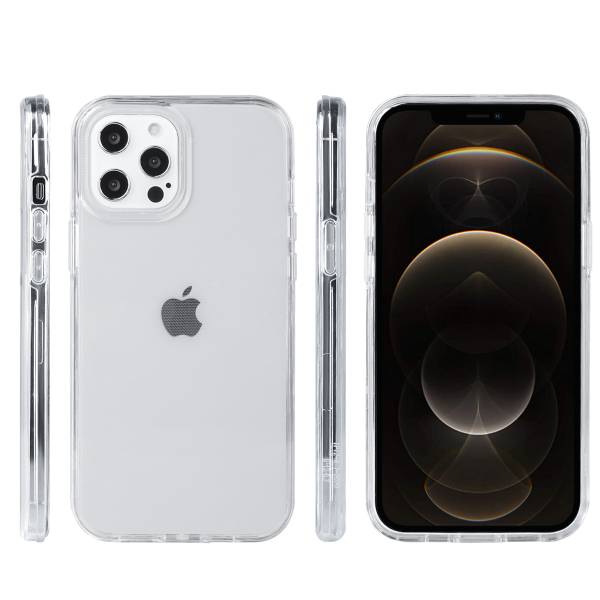 Coque Pour Iphone 12Pro Max - 2 En 1 (Contour Silicone Et Coque Pour En Dur) - Transparent
