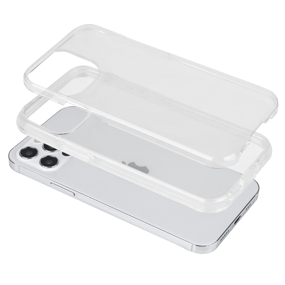 Coque Pour Iphone 12Pro Max - 2 En 1 (Contour Silicone Et Coque Pour En Dur) - Transparent