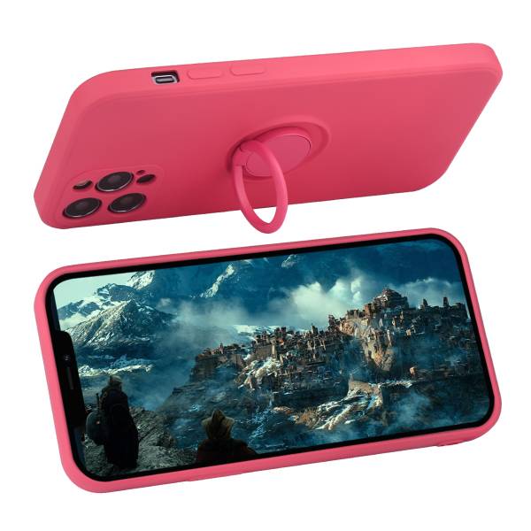 Coque Silicone Avec Anneau Magnetique - Rose