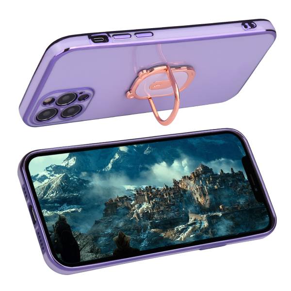 Coque Silicone Avec Anneau Magnetique - Lilas