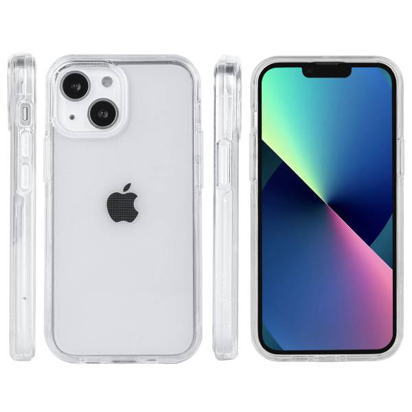 Coque Pour Iphone 13 Mini - 2 En 1 (Contour Silicone Et Coque Pour En Dur) - Transparent