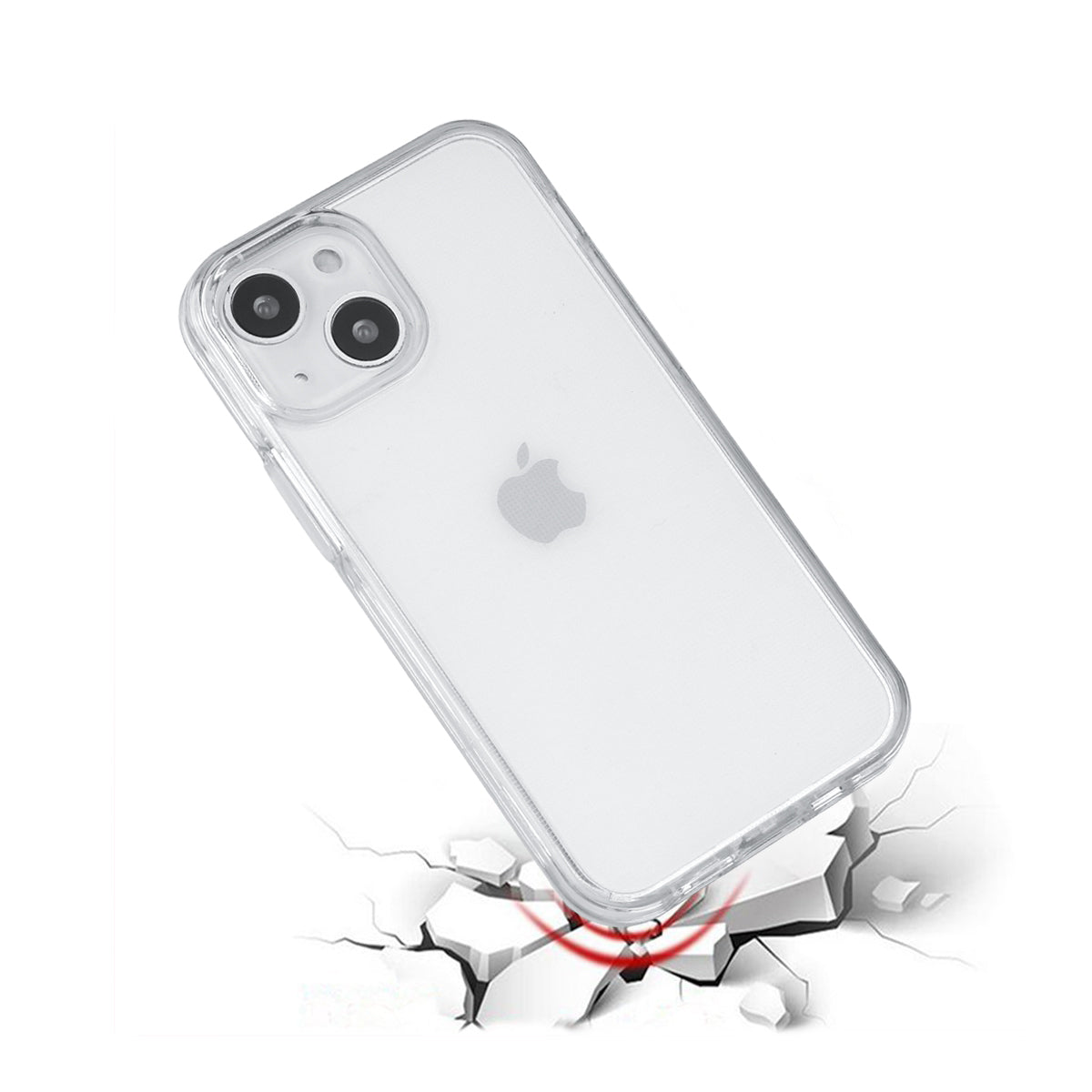 Coque Pour Iphone 13 Mini - 2 En 1 (Contour Silicone Et Coque Pour En Dur) - Transparent