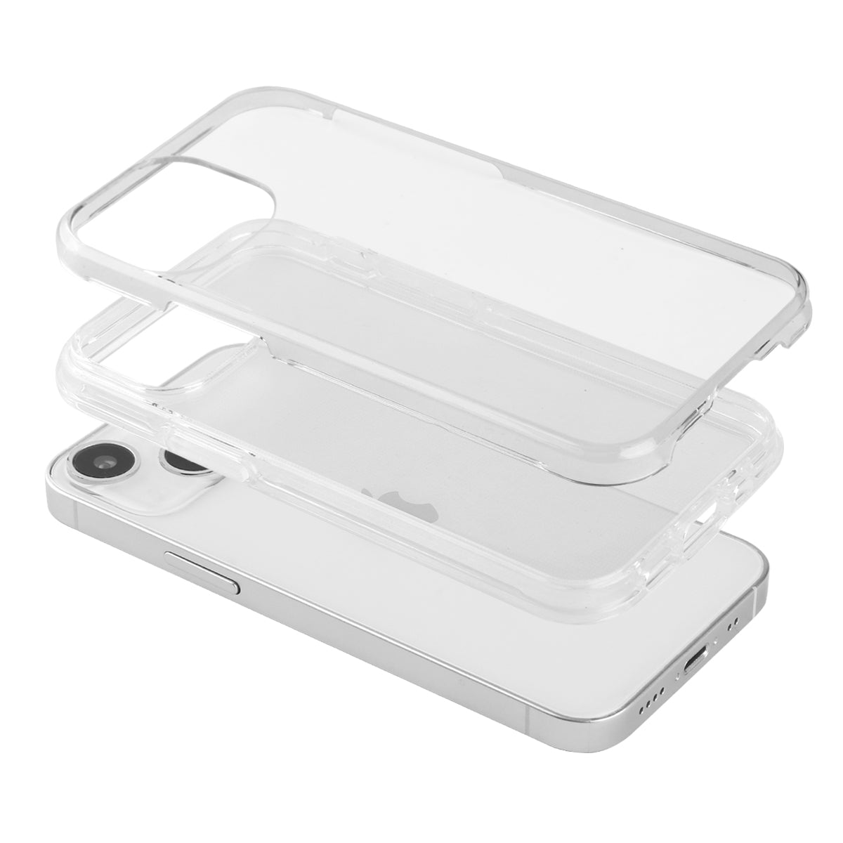 Coque Pour Iphone 13 Mini - 2 En 1 (Contour Silicone Et Coque Pour En Dur) - Transparent