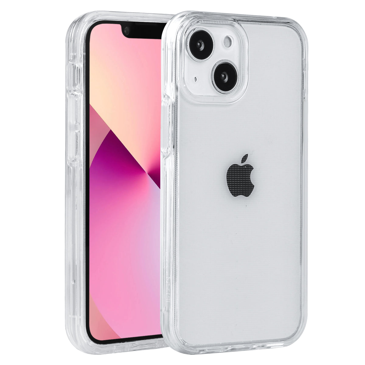 Coque Pour Iphone 13 - 2 En 1 (Contour Silicone Et Coque Pour En Dur) - Transparent