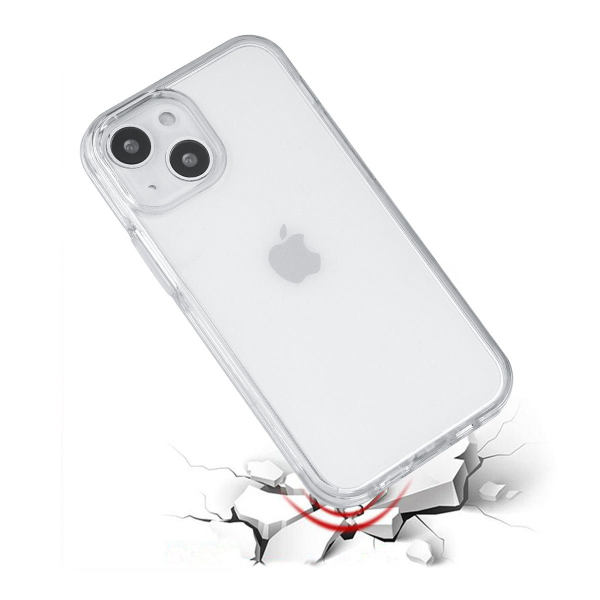 Coque Pour Iphone 13 - 2 En 1 (Contour Silicone Et Coque Pour En Dur) - Transparent