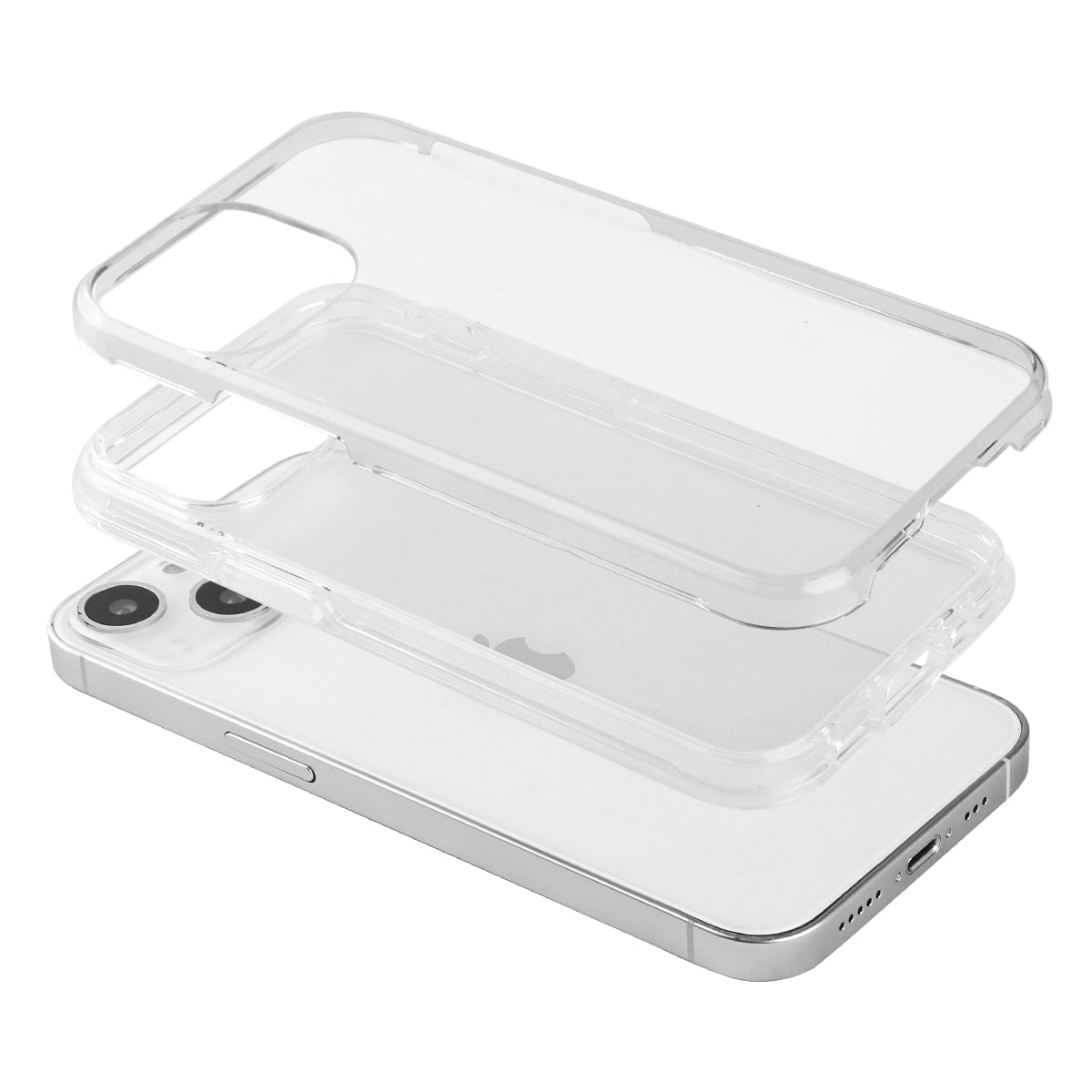 Coque Pour Iphone 13 - 2 En 1 (Contour Silicone Et Coque Pour En Dur) - Transparent