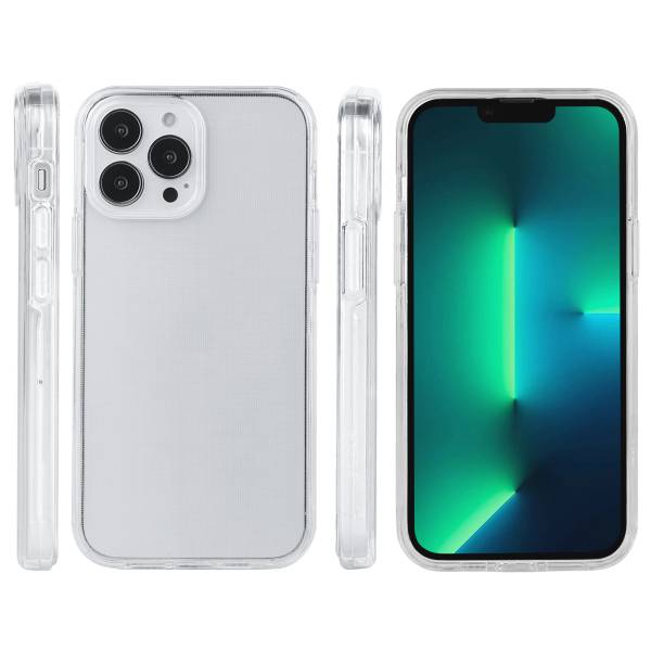 Coque Pour Iphone 13Pro - 2 En 1 (Contour Silicone Et Coque Pour En Dur) - Transparent