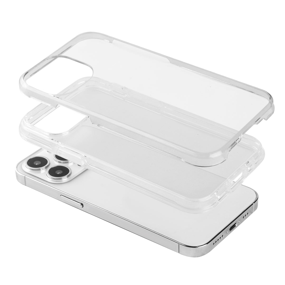 Coque Pour Iphone 13Pro - 2 En 1 (Contour Silicone Et Coque Pour En Dur) - Transparent