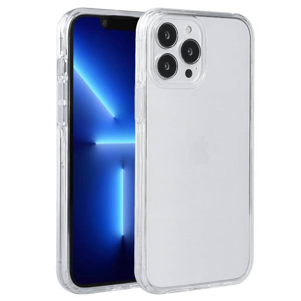 Coque Pour Iphone 13Pro Max- 2 En 1 (Contour Silicone Et Coque Pour En Dur) - Transparent
