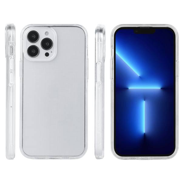 Coque Pour Iphone 13Pro Max- 2 En 1 (Contour Silicone Et Coque Pour En Dur) - Transparent